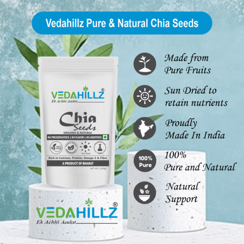 Vedahillz Chia Seeds for Heart Health and Vitality Made from Premium Chia Seeds